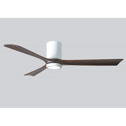 Matthews Fan Irene-HLK 60in 3-Blade LED Hugger Ceiling Fan | Gloss White and Walnut Tone Solid Wood | Bedroom & Living Room | Model IR3HLK-WH-WA-60