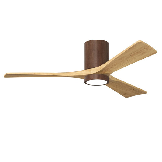 Matthews Fans Irene-3HLK 52in 3-Blade Flush Mount Ceiling Fan | Walnut and Light Maple Solid Wood Blades | Living Room | Model IR3HLK-WN-LM-52