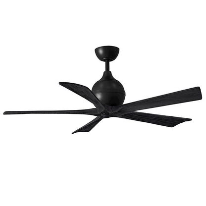 Matthews Fans Irene 5 60in 5-Blade Ceiling Fan | Contemporary Matte Black and Walnut Wood | Bedroom & Living Room | Model IR5-BK-WA-60