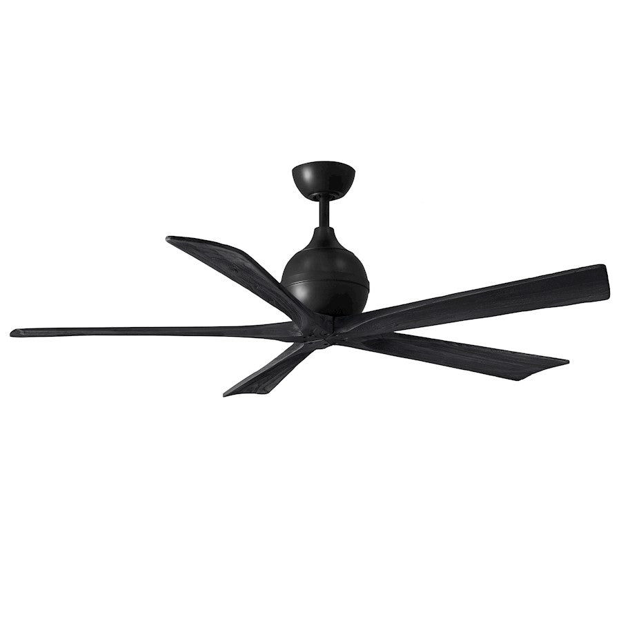 Matthews Fans Irene 5 60in 5-Blade Ceiling Fan | Contemporary Matte Black and Walnut Wood | Bedroom & Living Room | Model IR5-BK-WA-60