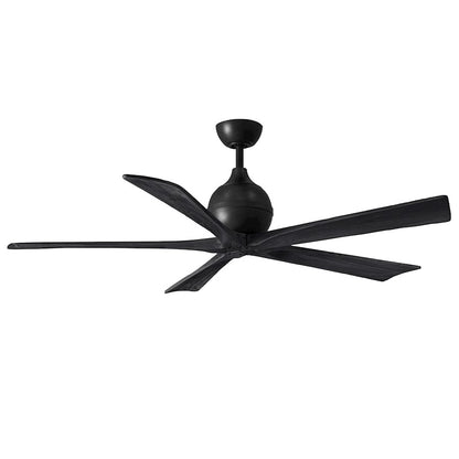 Matthews Fans Irene 5 60in 5-Blade Ceiling Fan | Contemporary Matte Black and Walnut Wood | Bedroom & Living Room | Model IR5-BK-WA-60