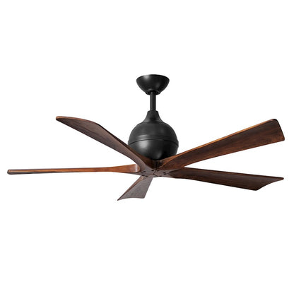 Matthews Fans Irene 5 60in 5-Blade Ceiling Fan | Contemporary Matte Black and Walnut Wood | Bedroom & Living Room | Model IR5-BK-WA-60