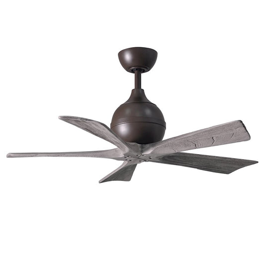 Matthews Fan Irene-5 42in 5-Blade Ceiling Fan | Rustic Textured Bronze and Barn Wood Solid Wood Blades | Living Room & Covered | Model IR5-TB-BW-42