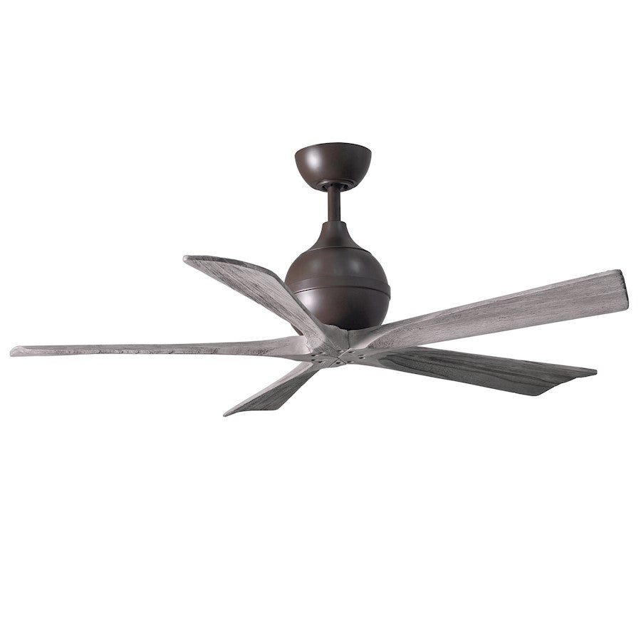 Matthews Fan Irene-5 52in 5-Blade Ceiling Fan | Rustic Textured Bronze and Barn Wood | Living Room & Covered Patio | Model IR5-TB-BW-52