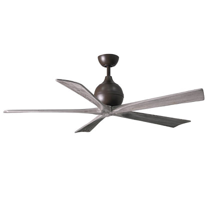Matthews Fan Irene-5 60in 5-Blade Ceiling Fan | Rustic Textured Bronze and Barn Wood Solid Wood Blades | Living Room & Covered | Model IR5-TB-BW-60