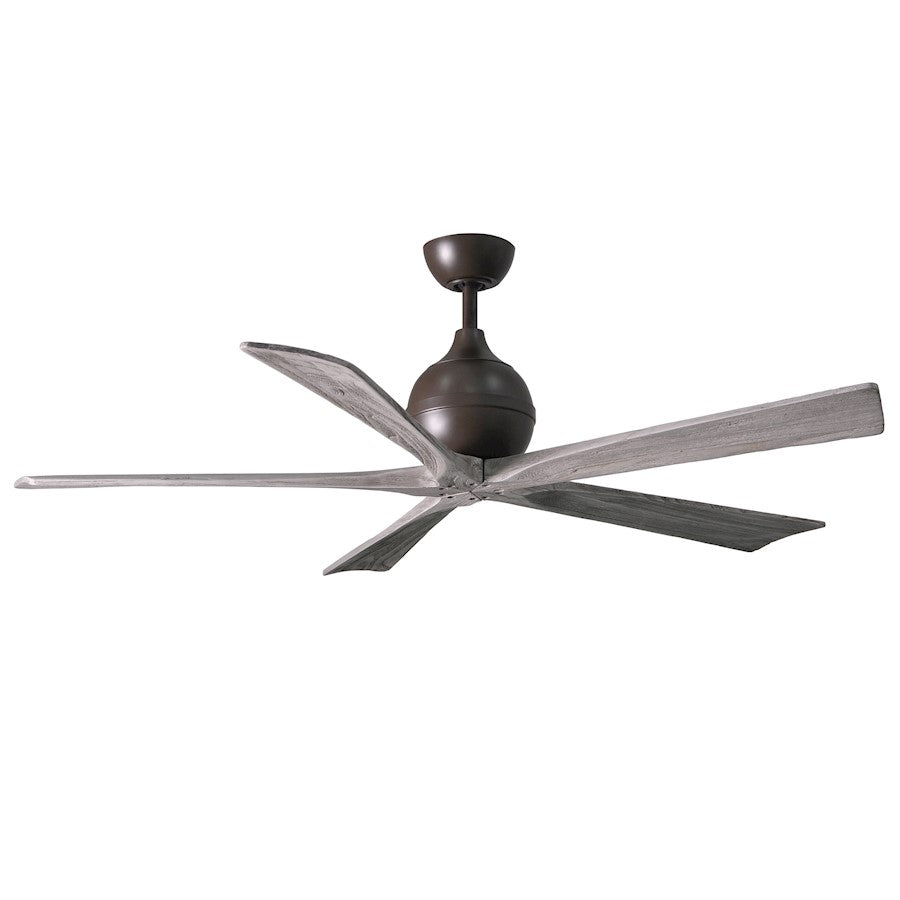 Matthews Fan Irene-5 60in 5-Blade Ceiling Fan | Rustic Textured Bronze and Barn Wood Solid Wood Blades | Living Room & Covered | Model IR5-TB-BW-60