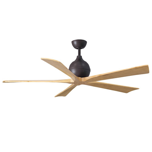Matthews Fans Irene-5 60in 5-Blade Ceiling Fan | Contemporary Textured Bronze and Light Maple Wood | Living Room & Bedroom | Model IR5-TB-LM-60