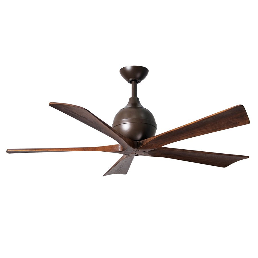 Matthews Fans Irene-5 52in 5-Blade Ceiling Fan | Textured Bronze and Walnut Tone Solid Wood | Living Room & Bedroom | Model IR5-TB-WA-52