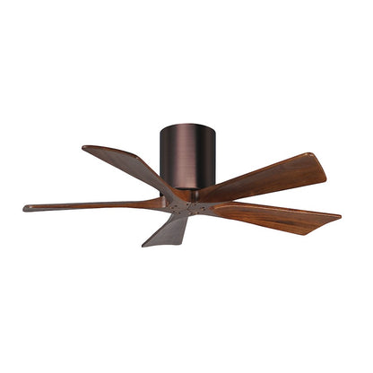Matthews Fans Irene 5H 52in 5-Blade Ceiling Fan | Brushed Bronze and Walnut Solid Wood | Living Room & Covered Patio | Model IR5H-BB-WA-52