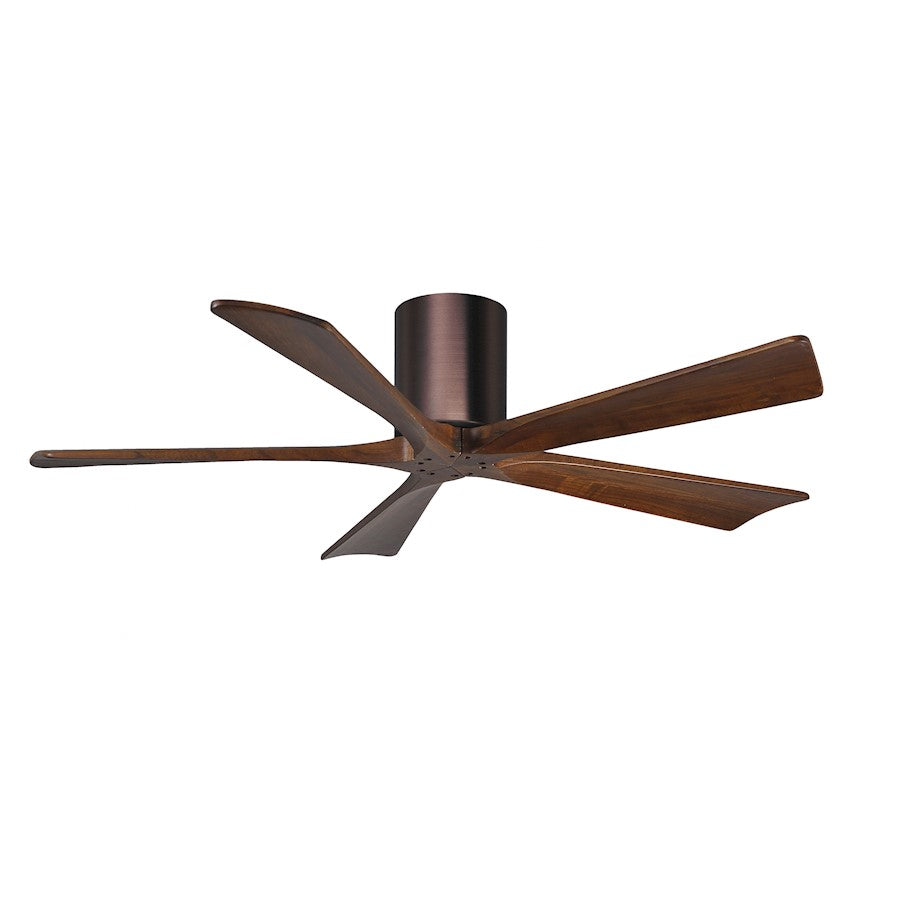 Matthews Fans Irene 5H 52in 5-Blade Ceiling Fan | Brushed Bronze and Walnut Solid Wood | Living Room & Covered Patio | Model IR5H-BB-WA-52