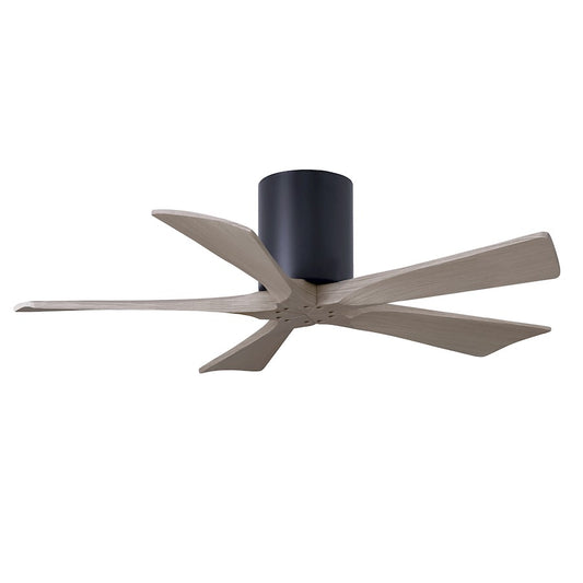 Matthews Fans Irene 5H 42in 5-Blade Ceiling Fan | Matte Black & Gray Ash Solid Wood Blades | Bedroom & Living Room | Model IR5H-BK-GA-42