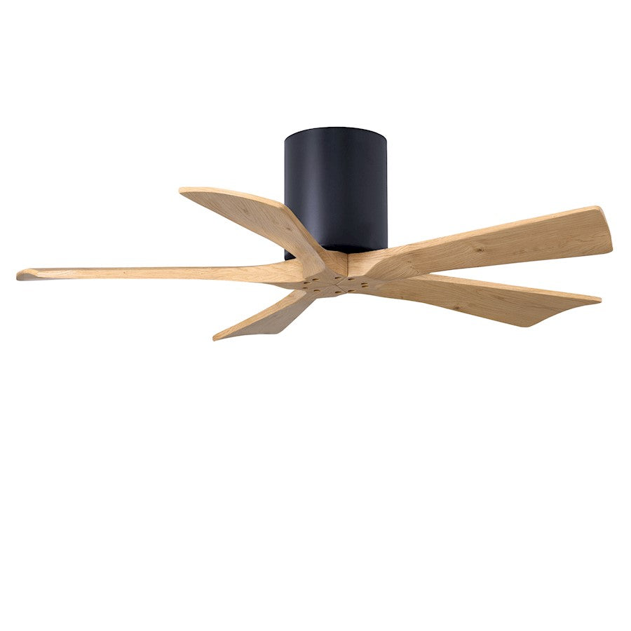 Matthews Fans Irene-5H 42in 5-Blade Ceiling Fan | Contemporary Matte Black and Light Maple Wood | Bedroom & Living Room | Model IR5H-BK-LM-42