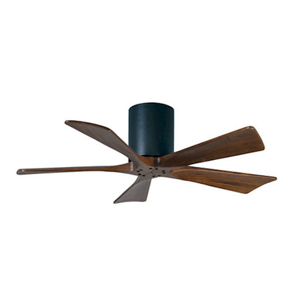 Matthews Fan Irene-H 60in 5-Blade Flush Mount Ceiling Fan | Gloss White and Walnut Tone Solid Wood | Great Room & Covered Patio | Model IR5H-WH-WA-60