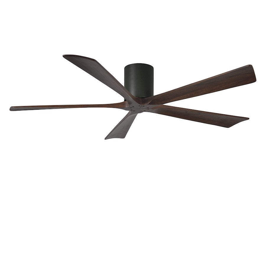 Matthews Fan Irene-H 60in 5-Blade Flush Mount Ceiling Fan | Gloss White and Walnut Tone Solid Wood | Great Room & Covered Patio | Model IR5H-WH-WA-60