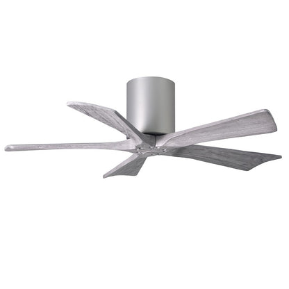 Matthews Fan Irene-H 60in 5-Blade Flush Mount Ceiling Fan | Gloss White and Barn Wood Tone Solid Wood | Living Room & Covered | Model IR5H-WH-BW-60