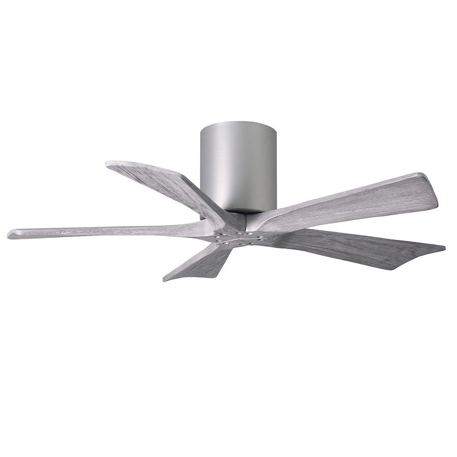 Matthews Fan Irene-H 60in 5-Blade Flush Mount Ceiling Fan | Gloss White and Barn Wood Tone Solid Wood | Living Room & Covered | Model IR5H-WH-BW-60