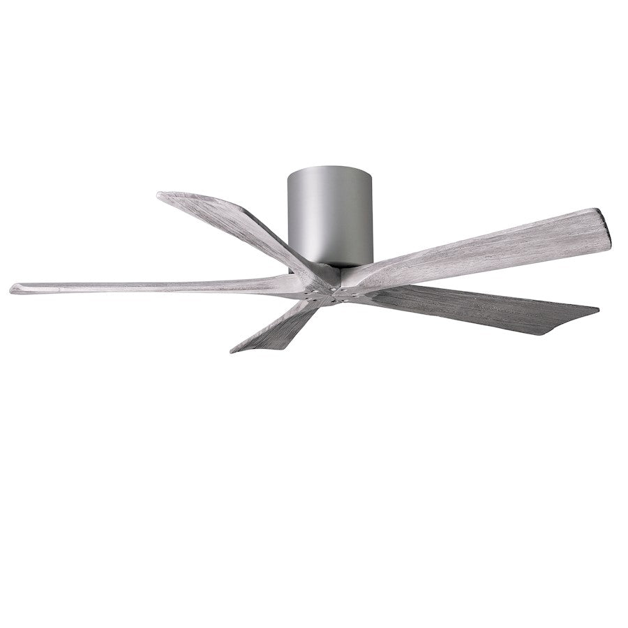 Matthews Fan Irene-H 60in 5-Blade Flush Mount Ceiling Fan | Gloss White and Barn Wood Tone Solid Wood | Living Room & Covered | Model IR5H-WH-BW-60