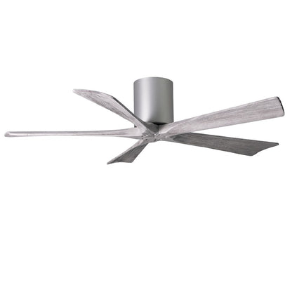 Matthews Fan Irene-H 60in 5-Blade Flush Mount Ceiling Fan | Gloss White and Barn Wood Tone Solid Wood | Living Room & Covered | Model IR5H-WH-BW-60
