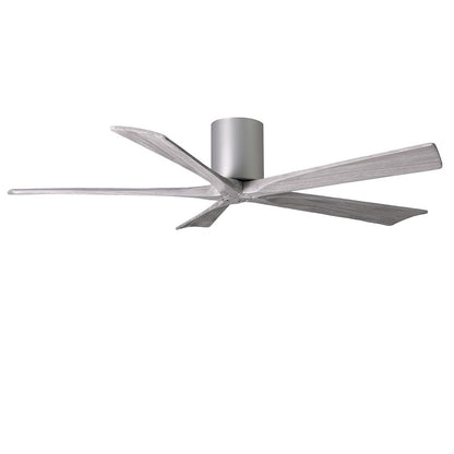 Matthews Fan Irene-H 60in 5-Blade Flush Mount Ceiling Fan | Gloss White and Barn Wood Tone Solid Wood | Living Room & Covered | Model IR5H-WH-BW-60