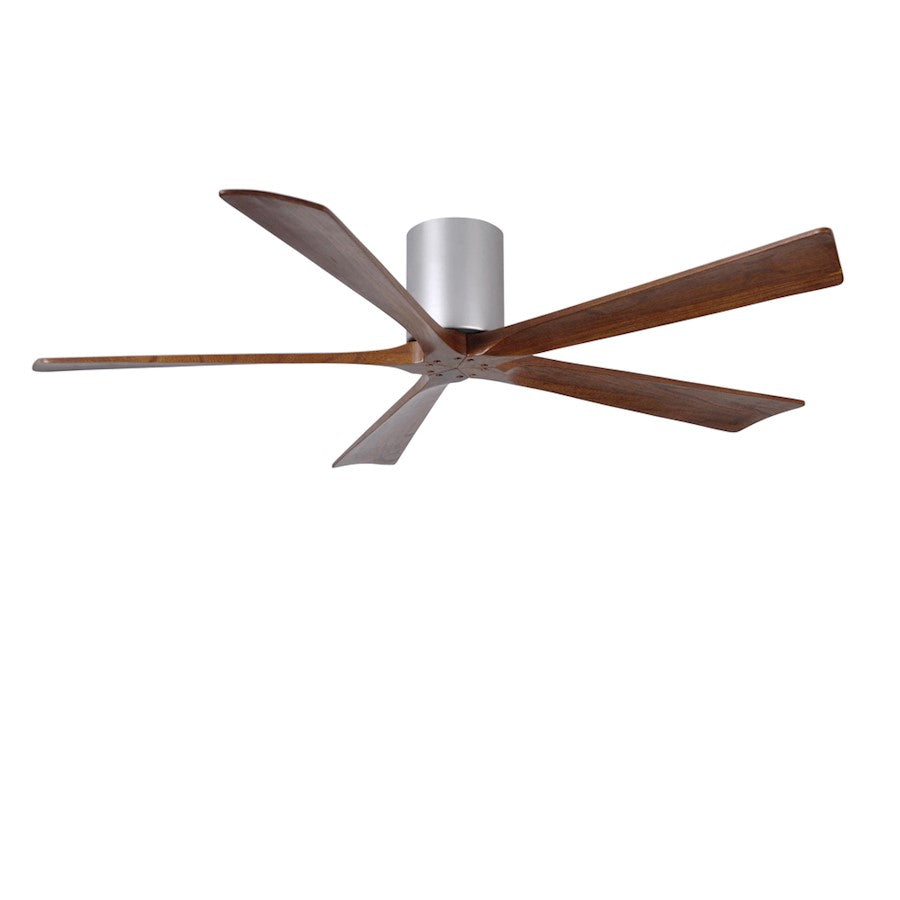 Matthews Fan Irene-H 60in 5-Blade Flush Mount Ceiling Fan | Gloss White and Walnut Tone Solid Wood | Great Room & Covered Patio | Model IR5H-WH-WA-60
