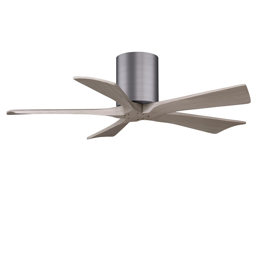 Matthews Fans Irene-5H 42in 5-Blade Ceiling Fan | Contemporary Brushed Pewter and Gray Ash Wood | Bedroom & Living Room | Model IR5H-BP-GA-42