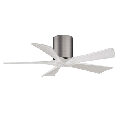 Matthews Fans Irene-5H 52in 5-Blade Ceiling Fan | Contemporary Brushed Pewter and Walnut Solid Wood | Living Room & Bedroom | Model IR5H-BP-WA-52