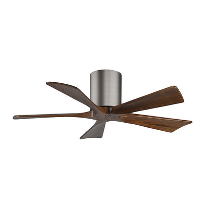 Matthews Fans Irene-5H 52in 5-Blade Ceiling Fan | Contemporary Brushed Pewter and Walnut Solid Wood | Living Room & Bedroom | Model IR5H-BP-WA-52
