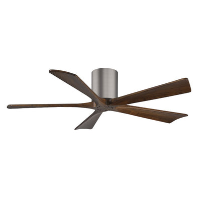Matthews Fans Irene-5H 52in 5-Blade Ceiling Fan | Contemporary Brushed Pewter and Walnut Solid Wood | Living Room & Bedroom | Model IR5H-BP-WA-52