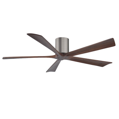 Matthews Fans Irene-5H 52in 5-Blade Ceiling Fan | Contemporary Brushed Pewter and Walnut Solid Wood | Living Room & Bedroom | Model IR5H-BP-WA-52