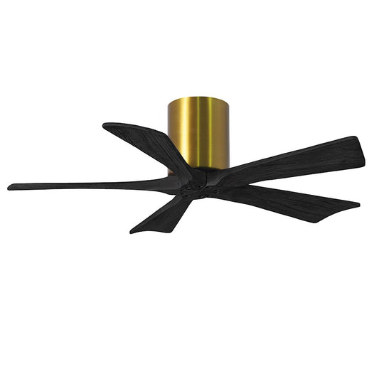 Matthews Fans Irene-5H 60in 5-Blade Ceiling Fan | Brushed Brass and Matte White Wood | Large Living Room & Great Room | Model IR5H-BRBR-MWH-60