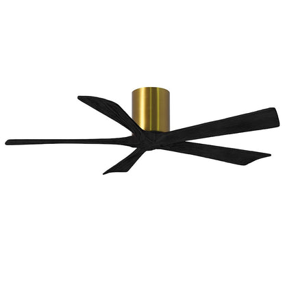 Matthews Fans Irene-5H 60in 5-Blade Ceiling Fan | Brushed Brass and Matte White Wood | Large Living Room & Great Room | Model IR5H-BRBR-MWH-60