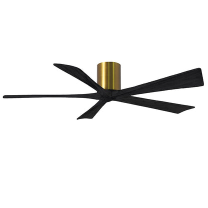 Matthews Fans Irene-5H 60in 5-Blade Ceiling Fan | Brushed Brass and Matte White Wood | Large Living Room & Great Room | Model IR5H-BRBR-MWH-60