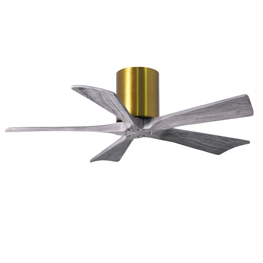 Matthews Fan Irene-H 60in 5-Blade Flush Mount Ceiling Fan | Gloss White and Barn Wood Tone Solid Wood | Living Room & Covered | Model IR5H-WH-BW-60