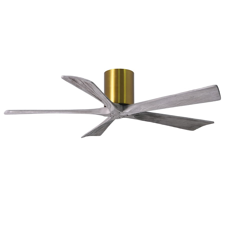 Matthews Fan Irene-H 60in 5-Blade Flush Mount Ceiling Fan | Gloss White and Barn Wood Tone Solid Wood | Living Room & Covered | Model IR5H-WH-BW-60