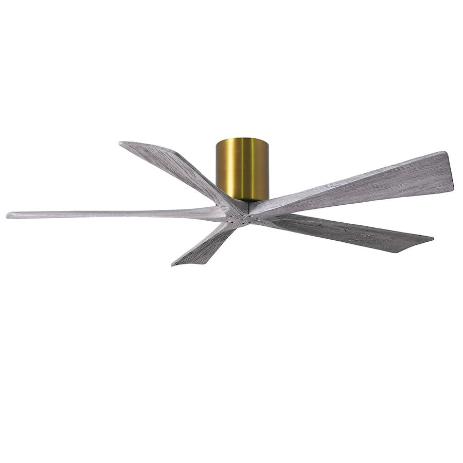 Matthews Fan Irene-H 60in 5-Blade Flush Mount Ceiling Fan | Gloss White and Barn Wood Tone Solid Wood | Living Room & Covered | Model IR5H-WH-BW-60