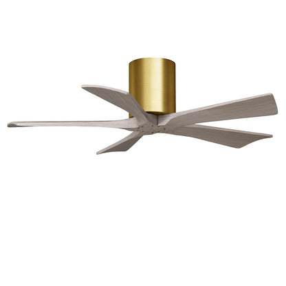 Matthews Fans Irene-5H 42in 5-Blade Ceiling Fan | Brushed Brass and Gray Ash Solid Wood | Bedroom & Living Room | Model IR5H-BRBR-GA-42