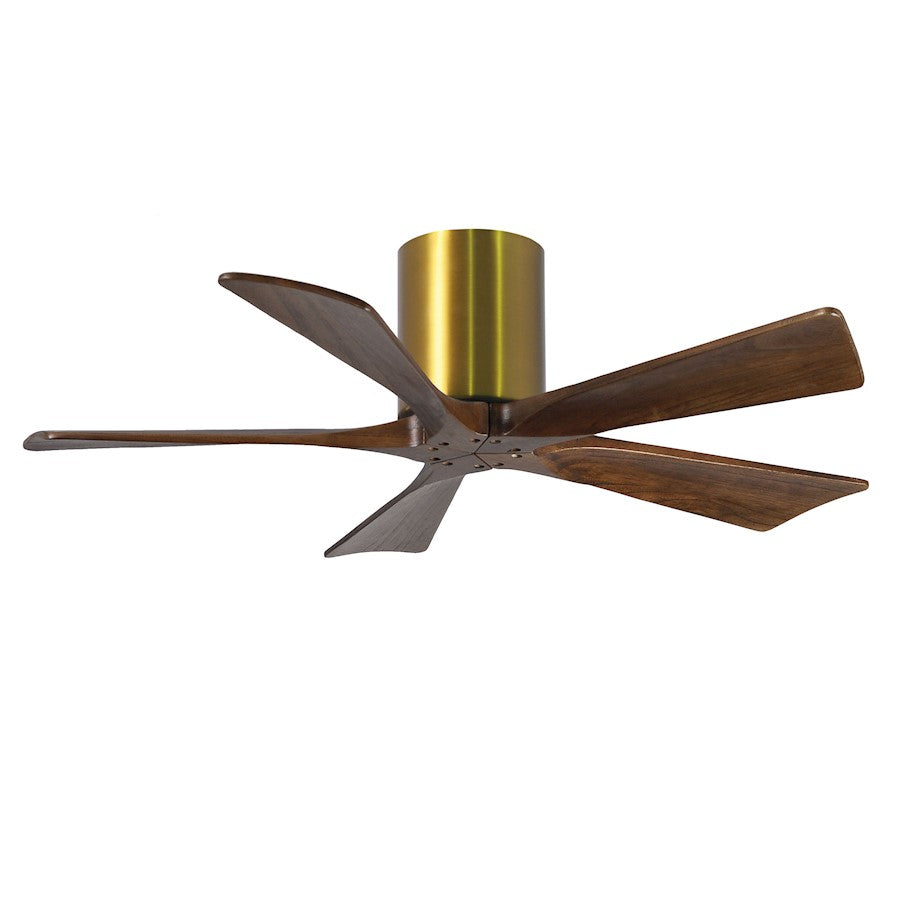 Matthews Fan Irene-H 60in 5-Blade Flush Mount Ceiling Fan | Gloss White and Walnut Tone Solid Wood | Great Room & Covered Patio | Model IR5H-WH-WA-60