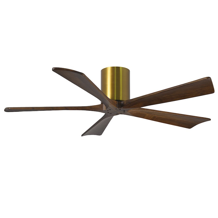 Matthews Fan Irene-H 60in 5-Blade Flush Mount Ceiling Fan | Gloss White and Walnut Tone Solid Wood | Great Room & Covered Patio | Model IR5H-WH-WA-60