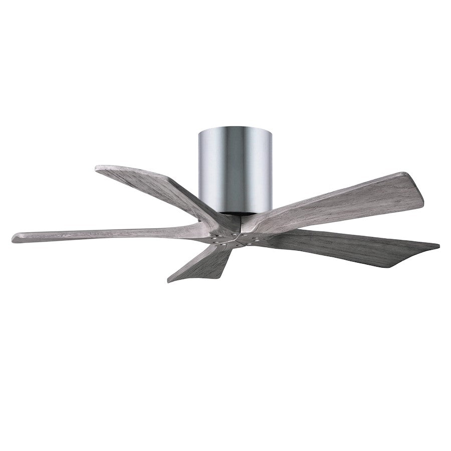 Matthews Fan Irene-H 60in 5-Blade Flush Mount Ceiling Fan | Gloss White and Barn Wood Tone Solid Wood | Living Room & Covered | Model IR5H-WH-BW-60