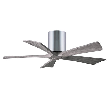 Matthews Fan Irene-H 60in 5-Blade Flush Mount Ceiling Fan | Gloss White and Barn Wood Tone Solid Wood | Living Room & Covered | Model IR5H-WH-BW-60