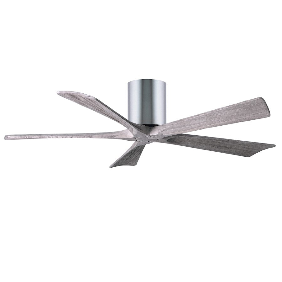 Matthews Fan Irene-H 60in 5-Blade Flush Mount Ceiling Fan | Gloss White and Barn Wood Tone Solid Wood | Living Room & Covered | Model IR5H-WH-BW-60