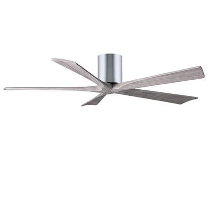 Matthews Fan Irene-H 60in 5-Blade Flush Mount Ceiling Fan | Gloss White and Barn Wood Tone Solid Wood | Living Room & Covered | Model IR5H-WH-BW-60