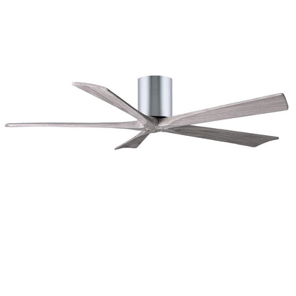 Matthews Fan Irene-H 60in 5-Blade Flush Mount Ceiling Fan | Gloss White and Barn Wood Tone Solid Wood | Living Room & Covered | Model IR5H-WH-BW-60
