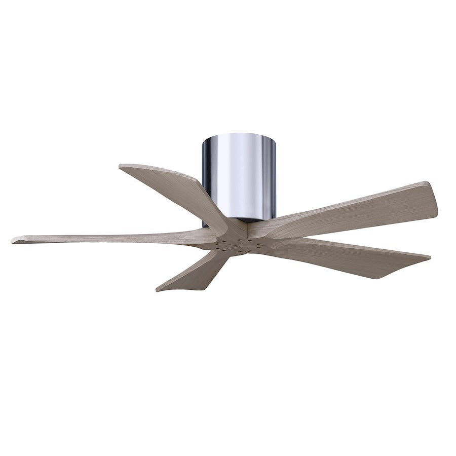 Matthews Fans Irene-5H 42in 5-Blade Ceiling Fan | Contemporary Polished Chrome and Gray Ash Solid Wood | Bedroom & Living Room | Model IR5H-CR-GA-42