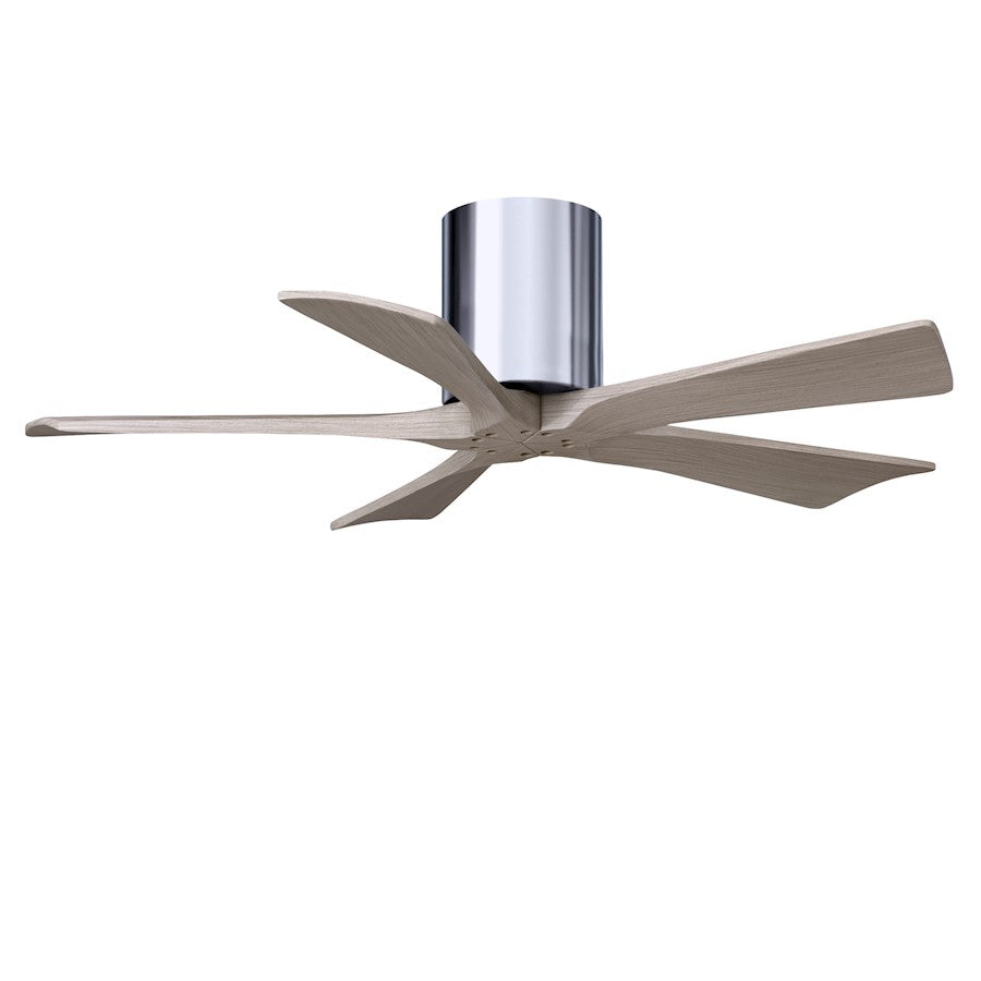 Matthews Fans Irene-5H 42in 5-Blade Ceiling Fan | Contemporary Polished Chrome and Gray Ash Solid Wood | Bedroom & Living Room | Model IR5H-CR-GA-42