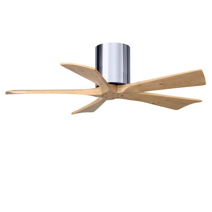 Matthews Fans Irene-5H 42in 5-Blade Ceiling Fan | Contemporary Polished Chrome and Light Maple Solid Wood | Bedroom & Living | Model IR5H-CR-LM-42