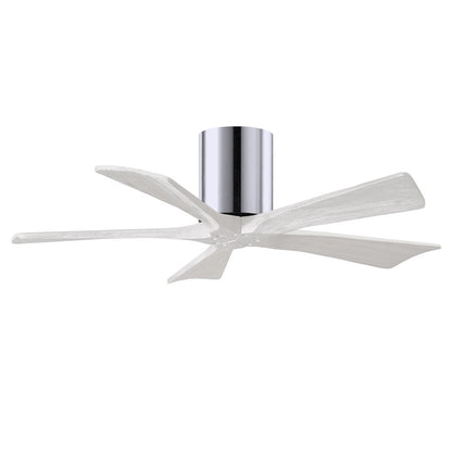 Matthews Fans Irene-5H 52in 5-Blade Ceiling Fan | Polished Chrome and Matte White Wood | Living Room & Bedroom | Model IR5H-CR-MWH-52