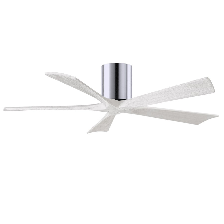 Matthews Fans Irene-5H 52in 5-Blade Ceiling Fan | Polished Chrome and Matte White Wood | Living Room & Bedroom | Model IR5H-CR-MWH-52