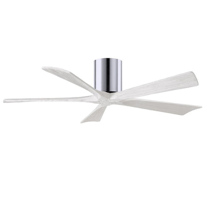 Matthews Fans Irene-5H 52in 5-Blade Ceiling Fan | Polished Chrome and Matte White Wood | Living Room & Bedroom | Model IR5H-CR-MWH-52