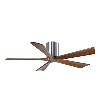 Matthews Fan Irene-H 60in 5-Blade Flush Mount Ceiling Fan | Gloss White and Walnut Tone Solid Wood | Great Room & Covered Patio | Model IR5H-WH-WA-60